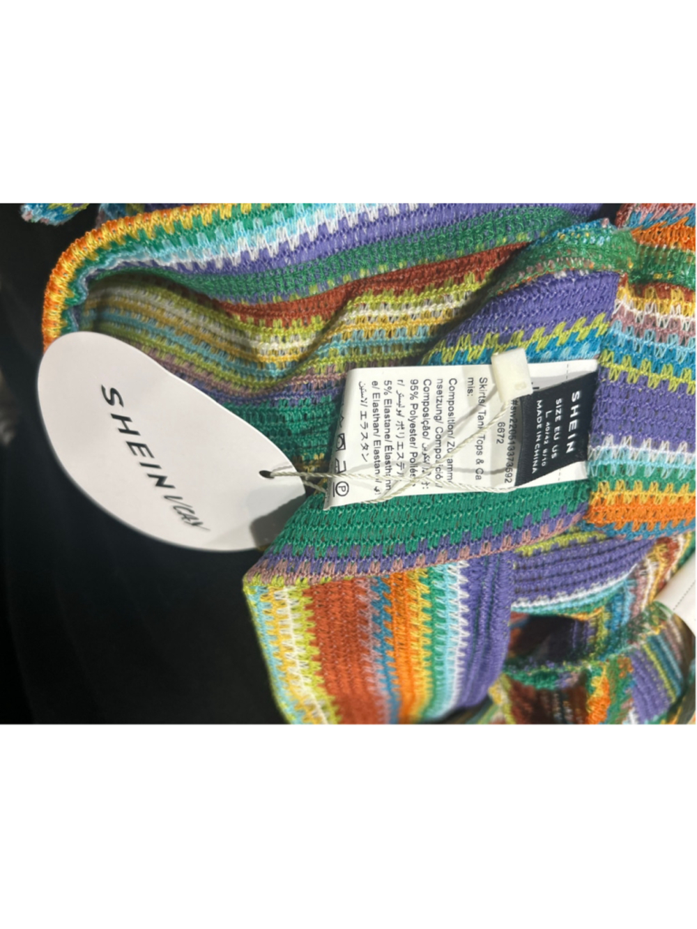 Women's SHEIN Multi-color Crochet Halter Top and Wrap Skirt Set Size L - Picture 6 of 6